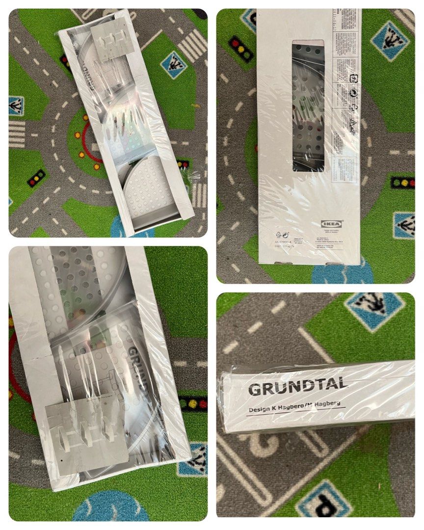 IKEA GRUNDTAL Bathroom Wall Corner Shelf Unit (3tier), Furniture