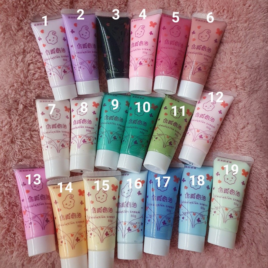 Available in 16 colors glitter whipped decoden cream. : r/decoden