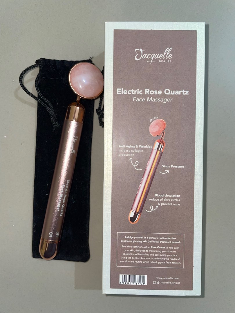 Jacquelle Electric Rose Squartz Face Massager, Kesehatan & Kecantikan