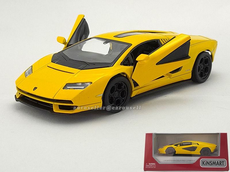 Kinsmart Lamborghini Countach LPI 800-4 Diecast Metal Model Car - Yellow,  Hobbies & Toys, Toys & Games on Carousell