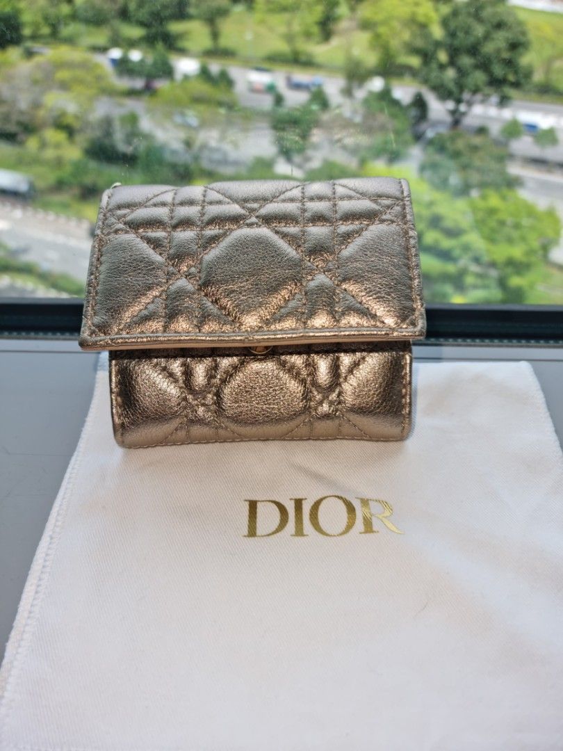 LADY DIOR TRIFOLD WALLET, Luxury, Bags & Wallets on Carousell