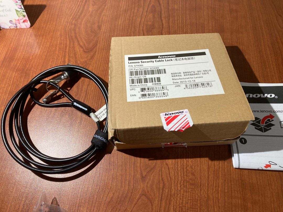 Lenovo laptop security cable lock, 電腦＆科技, 電腦周邊及配件, 其他 Carousell