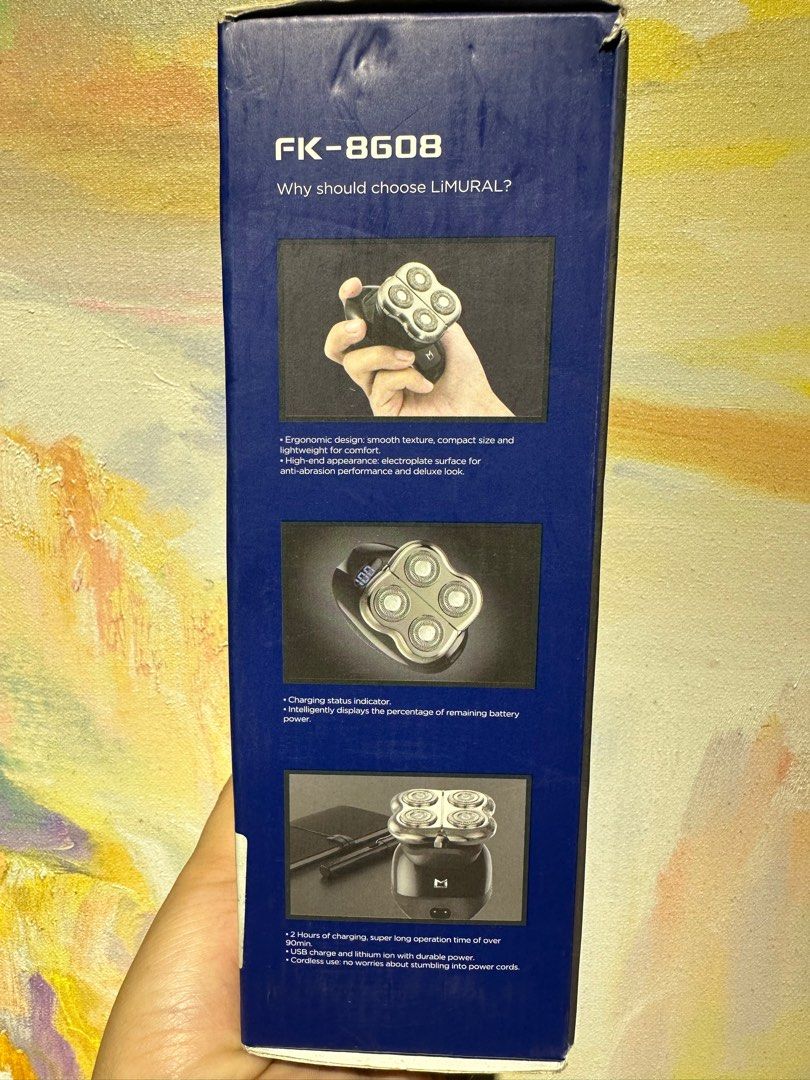 LIMURAL 4IN1 WATERPROOF WET DRY ELECTRIC SKULL SHAVER, BALD HEAD SHAVER, ELECTRIC ROTARY