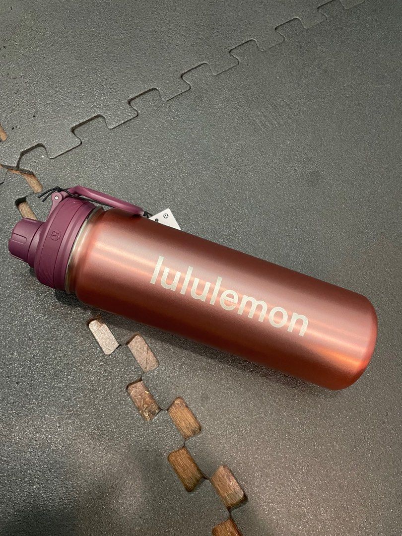 Lululemon Back To Life Steel Insulated Sport Water Bottle 24oz Lip Gloss  Pink