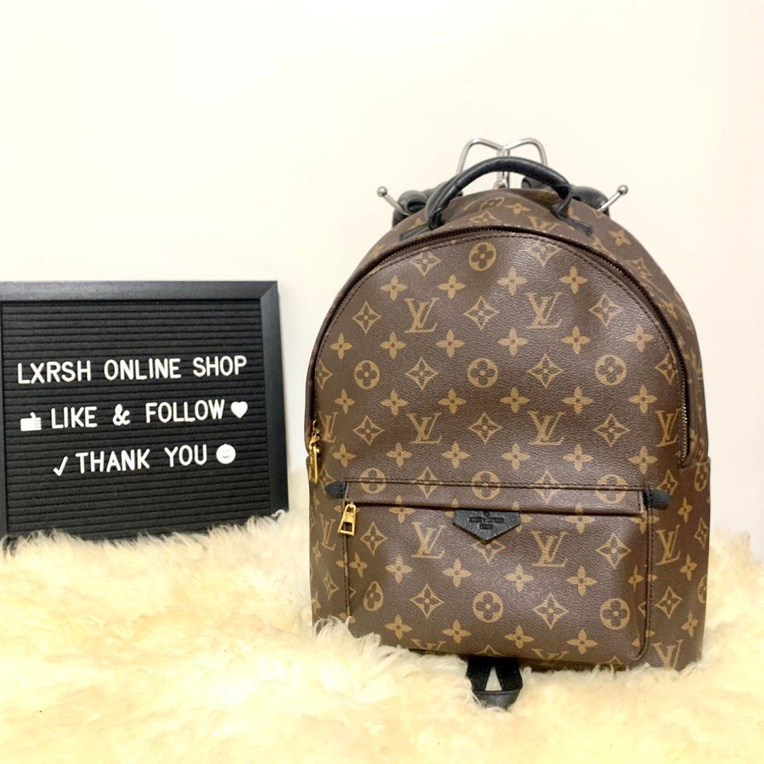 Palm springs cloth backpack Louis Vuitton Brown in Cloth - 19004924