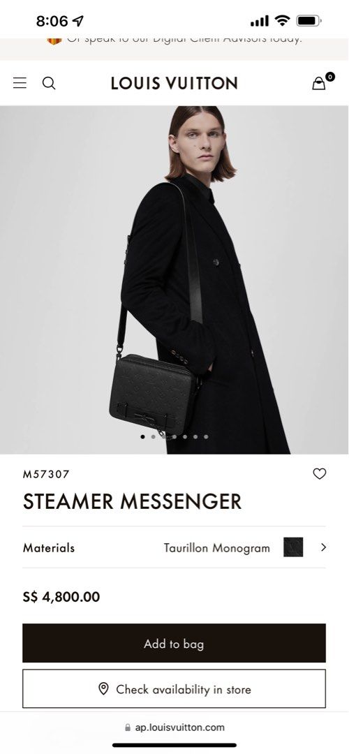 Shop Louis Vuitton Steamer messenger (M57307) by design◇base