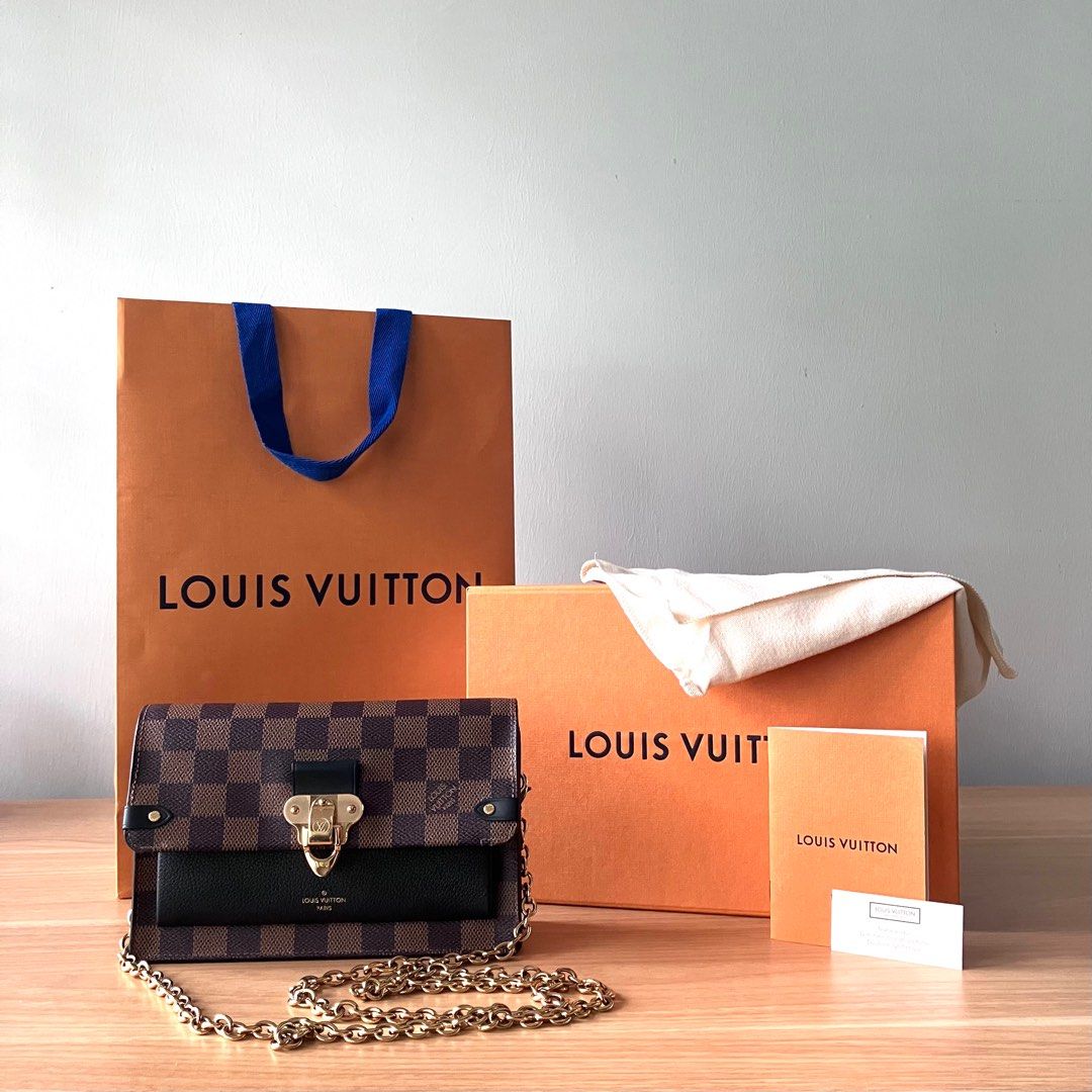 Louis Vuitton Damier Vavin Chain Wallet, Red