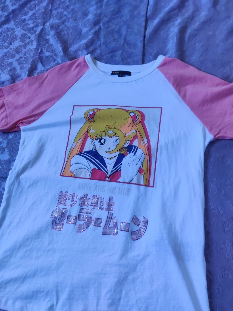 Maje x Sailor Moon Graphic Bedazzled Two Tone Shirt 90s Y2K, Women's ...