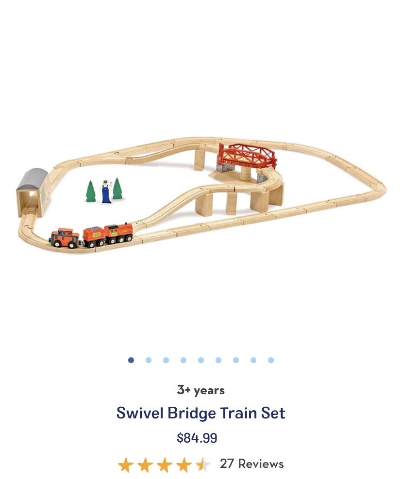 Melissa & doug swivel deals bridge train set