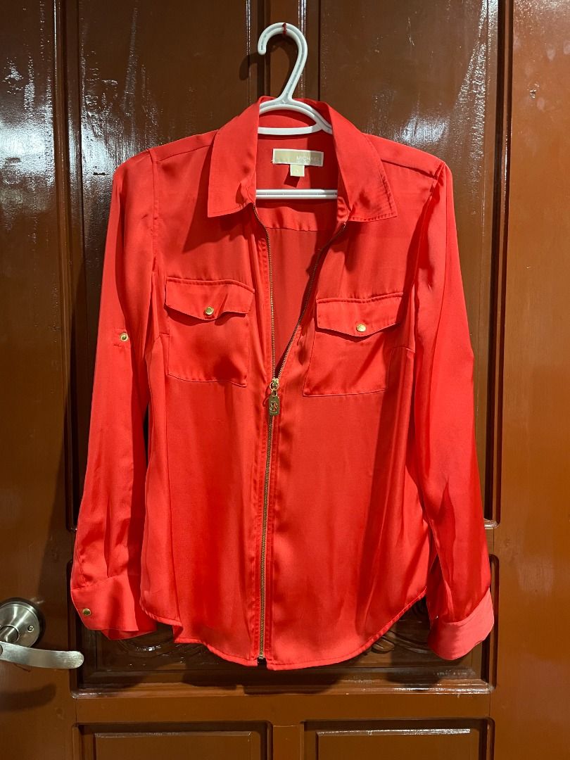 Michael kors zipper blouse new arrivals
