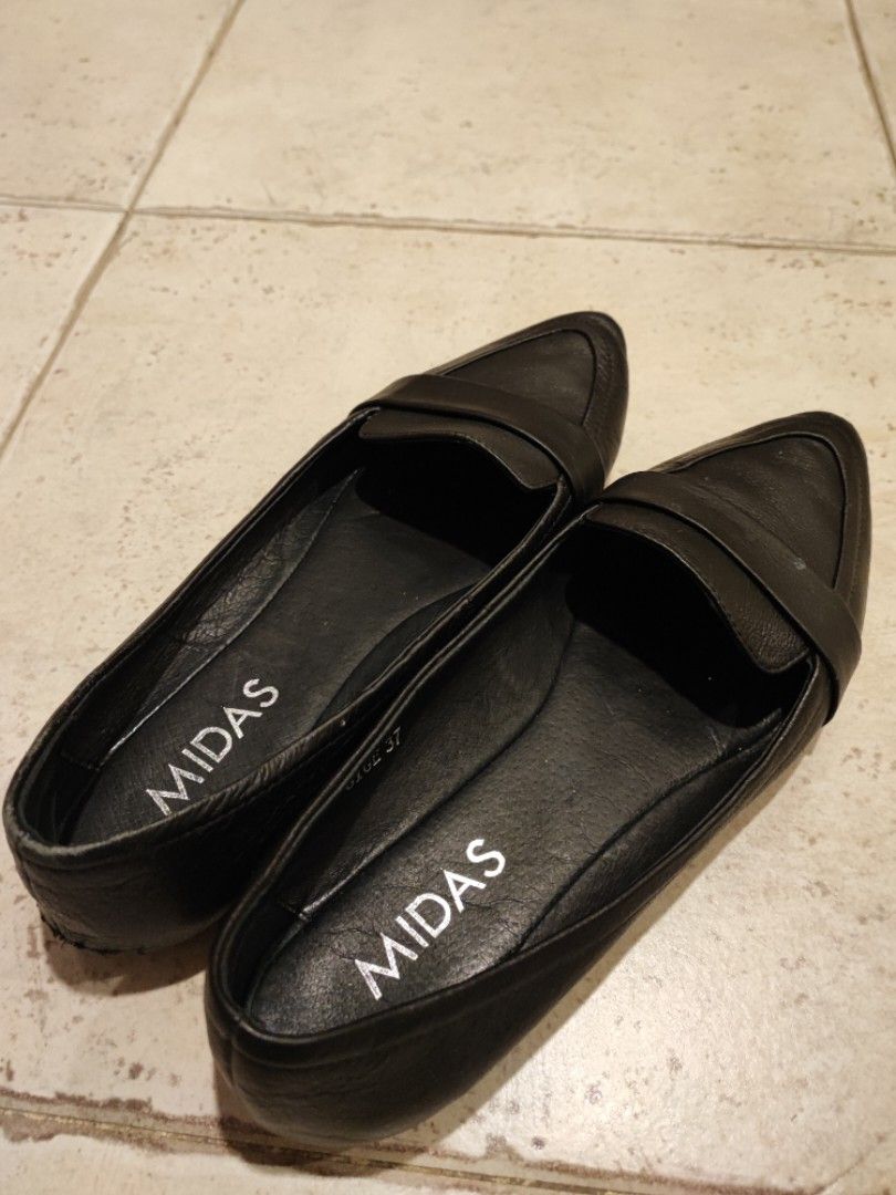 Aydas Flats Black Leather