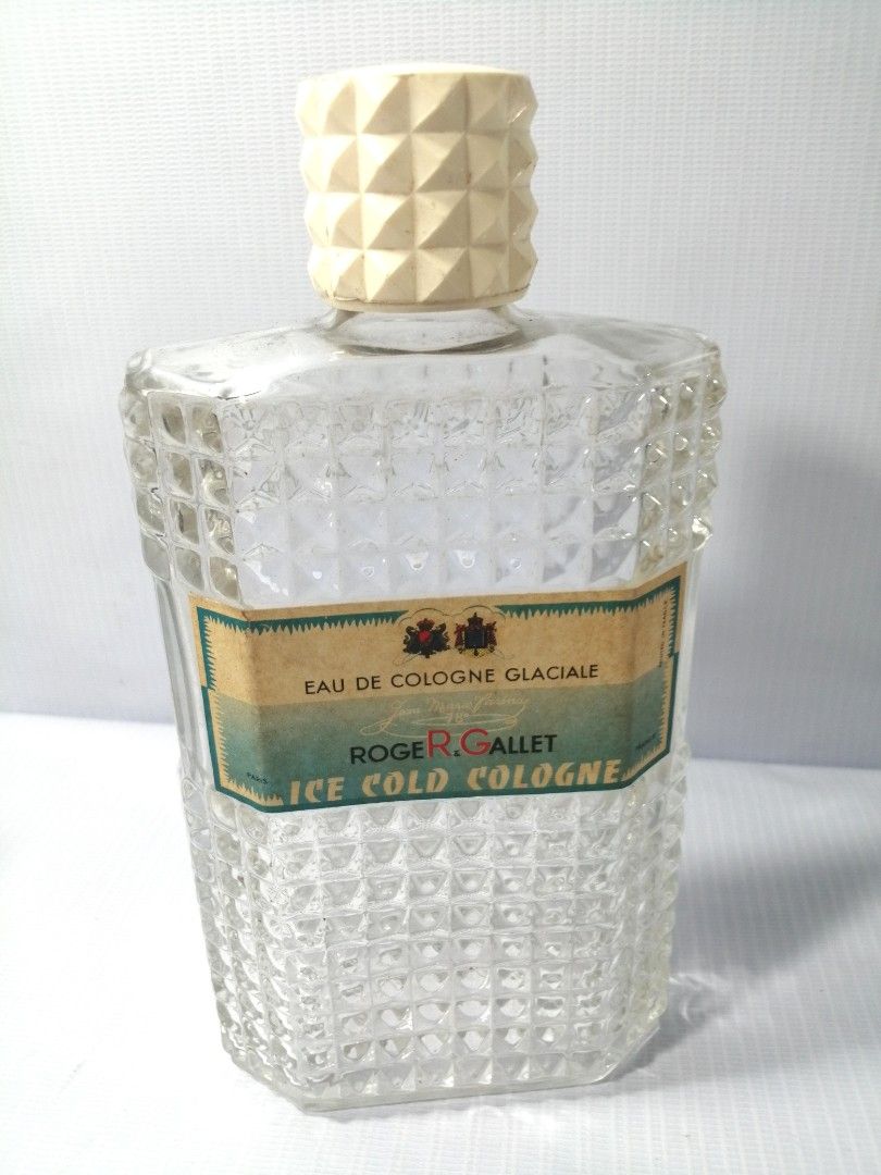 Flacon Vintage Roger & Gallet Eau De Cologne Femme 1 Litre - Verre, Entamé, France, Hauteur 30cm