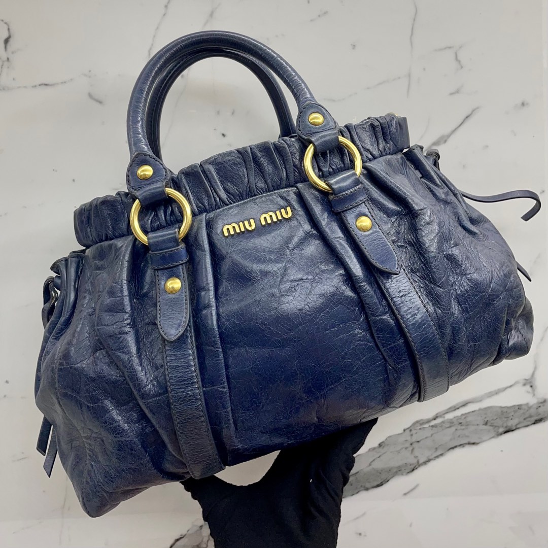 miu miu_miu_blue_leather_2way_shou
