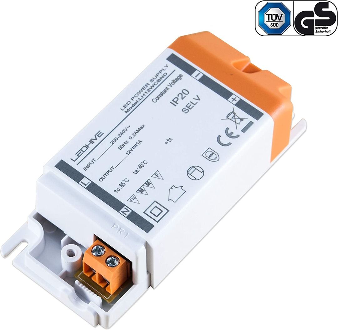 New! LED Driver Transformer 240V - 12V with Terminal Blocks, 0.5 to 12W ...