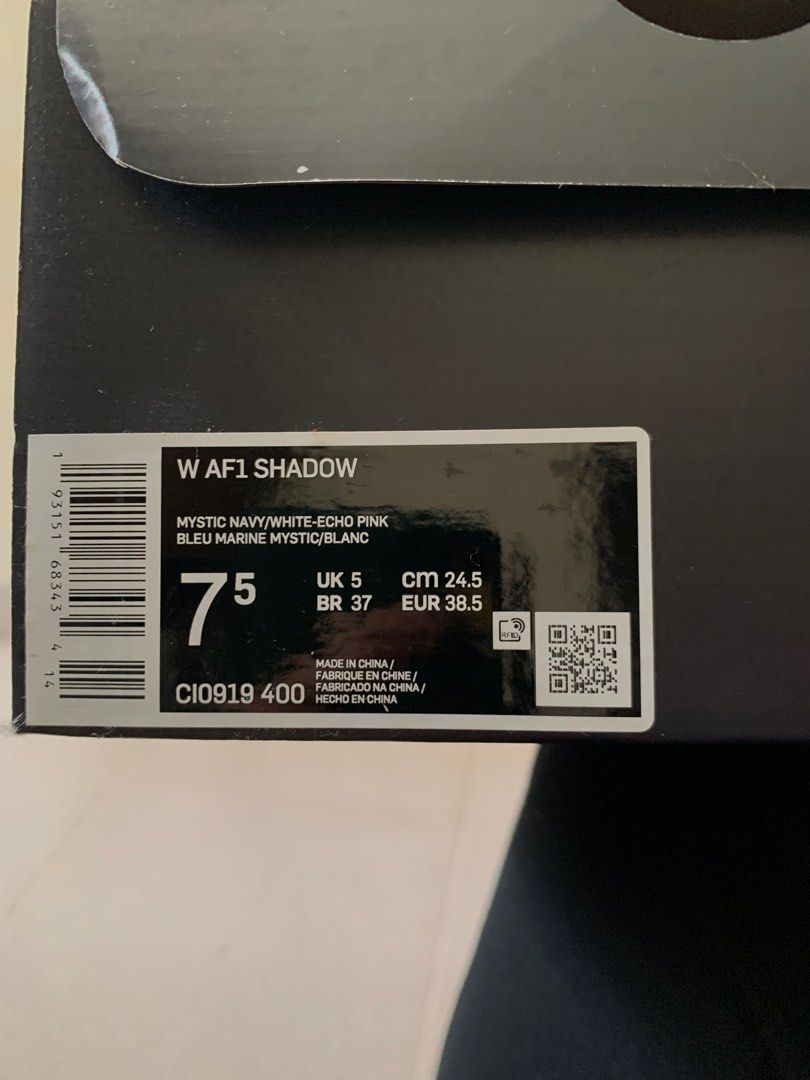 Air force 1 shadow sale mystic navy/echo pink/gym red/white