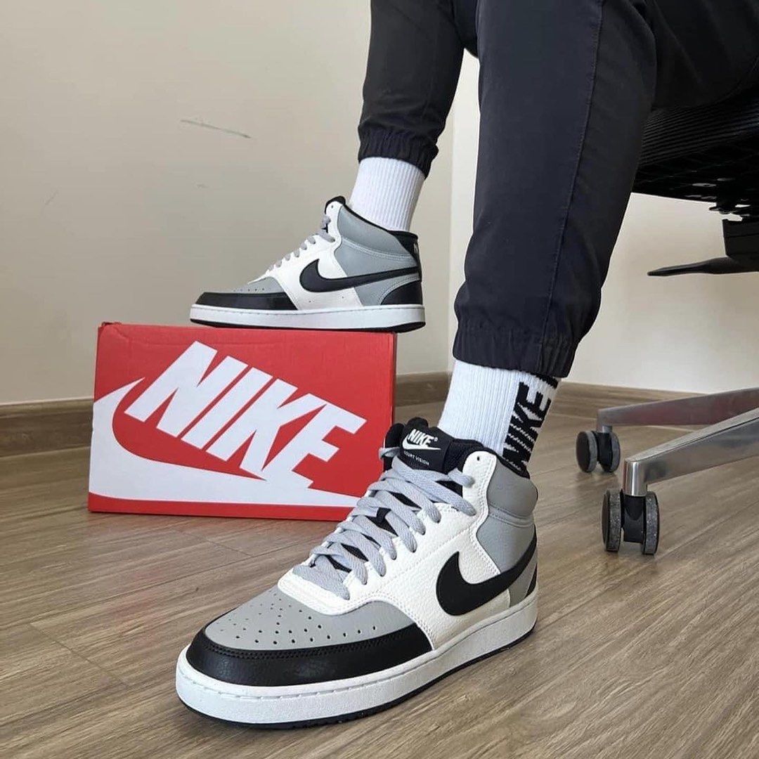 Nike Court Vision Mid Smoke Grey Men #39 s Fashion Footwear Sneakers on