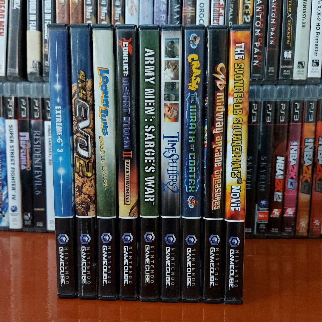 Nintendo Gamecube: SpongeBob•Midway Arcade•Time Splitters 2•Looney Tunes etc (Category: Nintendo) located in Manila. Submitted by watchesvideogamestoys (Listing ID 1212761343, Image 1). Description: FOR SALE NINTENDO GAMECUBE PRE OWNED COMPLETE WITH MANUAL The SpongeBob SquarePants Movie - PhP999 Midway Arcade Treasures - PhP999 Crash Bandicoot The Wrath of Cortex - PhP999 TimeSplitters 2 - PhP1,699 Army Men:Sarge’s War - PhP999 Conflict: Desert 