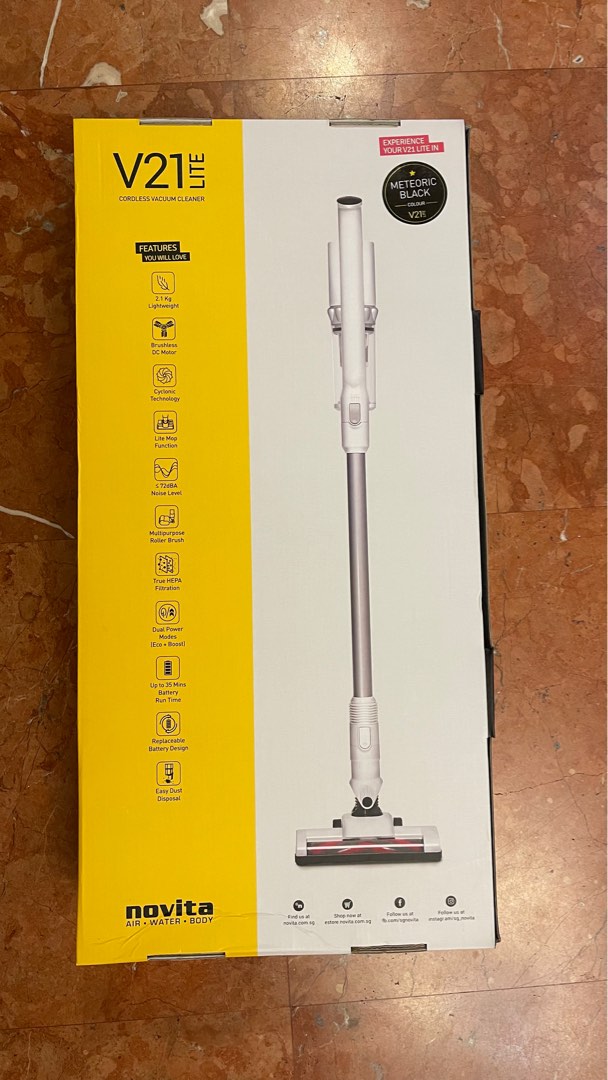 NOVITA V21 LITE CORDLESS VACUUM CLEANER, TV & Home Appliances, Vacuum