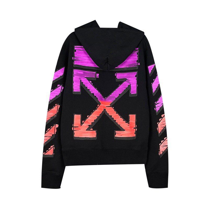 Off white hoodie black online pink