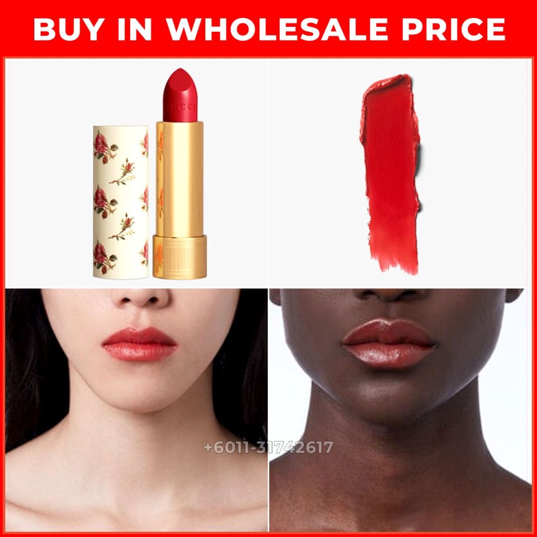ORIGINAL GUCCI ROUGE A LEVRES VOILE LIPSTICK 25 Goldie Red