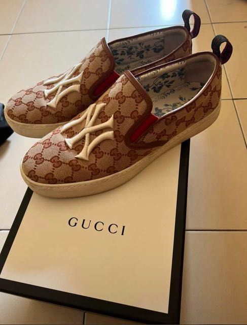 Original Gucci Slip On Sneakers NY Yankees Men s Fashion