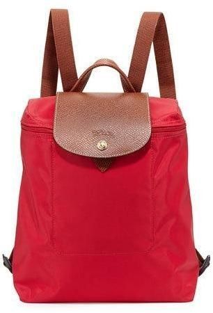 Original Longchamp Le Pliage Backpack Regular Size red rouge