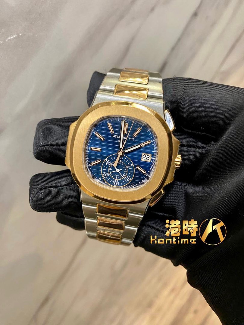 Patek Philippe Nautilus Steel and Rose Gold Blue Dial 5980 1AR