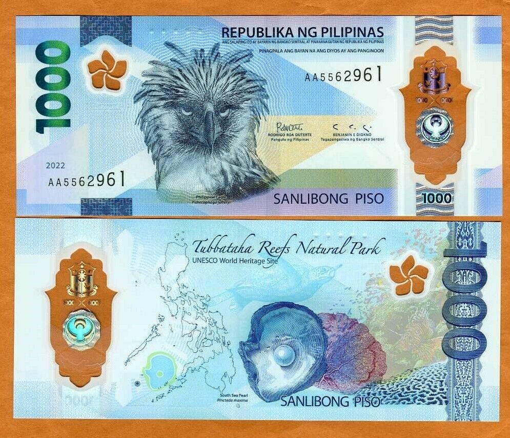 Philippines, 1000 Piso, 2022, P-New, Polymer, UNC, 興趣及遊戲, 收藏品及紀念品, 錢幣-  Carousell