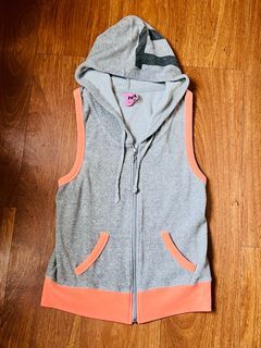 PINK Nylon Grey Sporty Hoodie