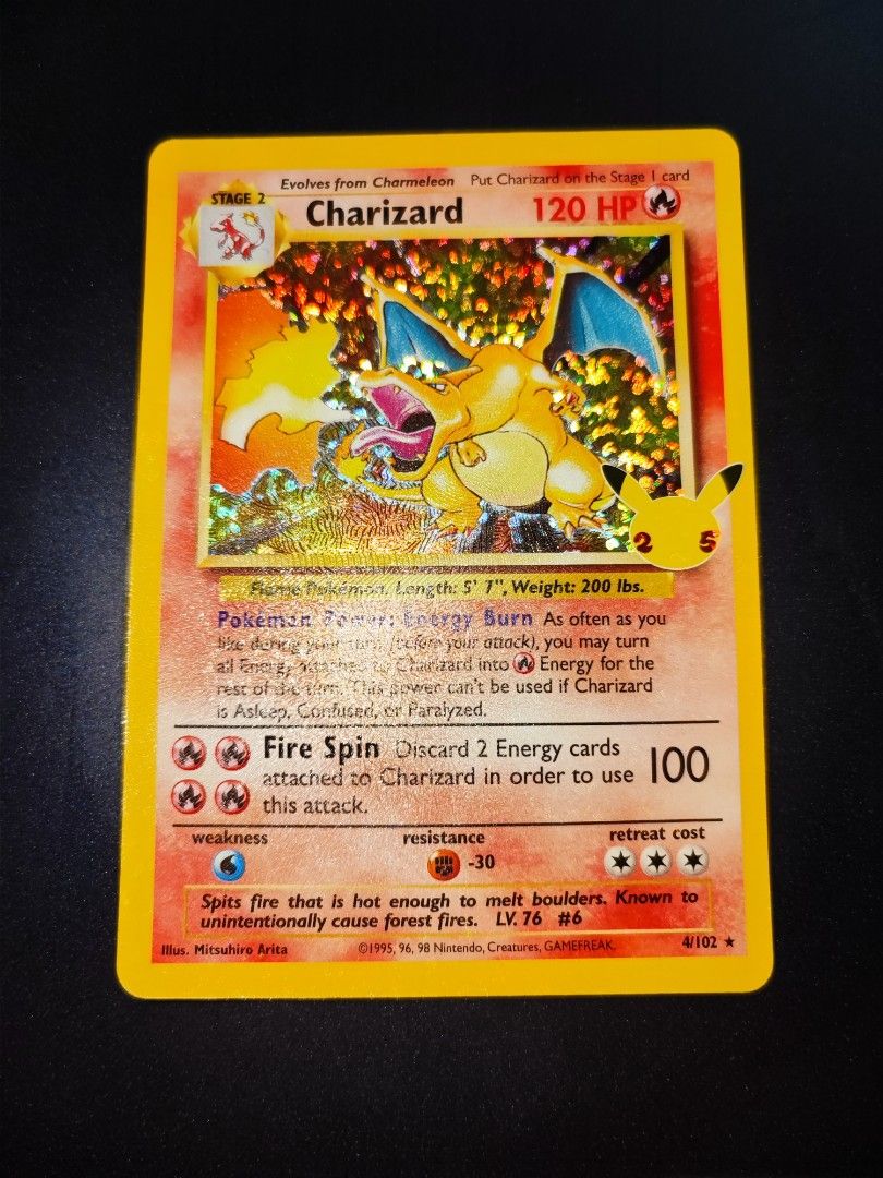 Pokmon TCG - MINT Holo Charizard - 4/102 - Holo Rare (Classic Collection)  Celebrations Classic Collection Singles 25th anniversary, Hobbies & Toys,  Toys & Games on Carousell