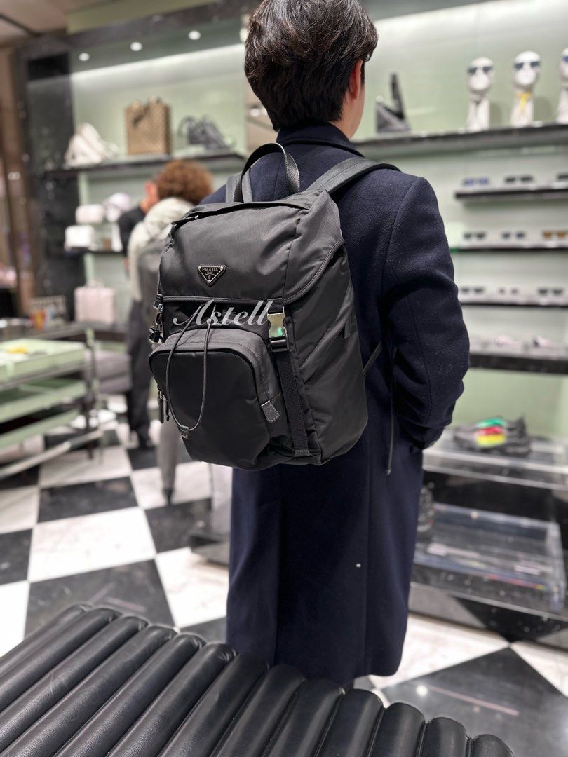 Nylon and saffiano leather backpack prada clearance