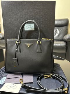 Medium Prada Galleria Saffiano Leather Bag 1BA863, Beige, One Size