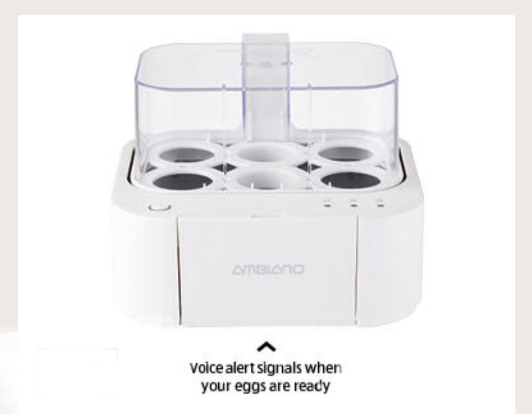 Premium Egg Cooker Intelligent with voice indicator (Category: Cookware & Accessories) located in Manila. Submitted by PickClickShip (Listing ID 1212755863, Image 1). Description: Ambiano Premium Intelligent Egg Cooker Cook your egg the way you want it..Poach, soft boiled or hard boiled. - brand: Ambiano AUS - can fit up to 6 eggs - comes with a convenient measuring cup with storage compartment - easy one touch operation - with intelligent voice 