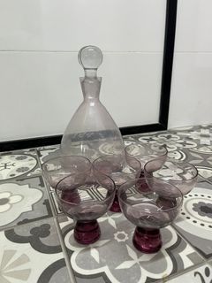 Purple Pitcher Jug & Glasses Set