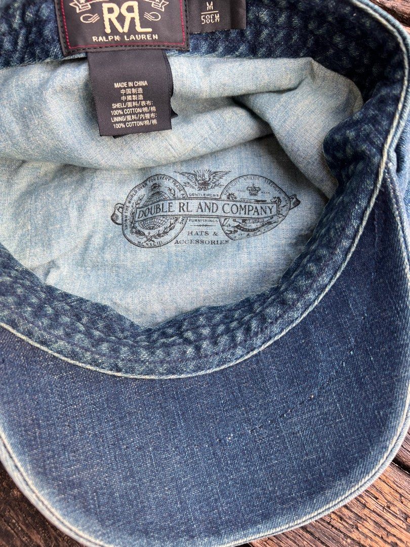 Ralph Lauren RRL Double RL Denim Newsboy Cap, 男裝, 手錶及