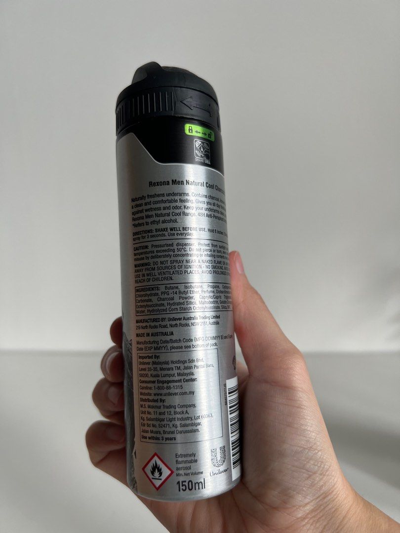 Rexona Charcoal Detox Deodorant Spray 150ml, Beauty & Personal Care