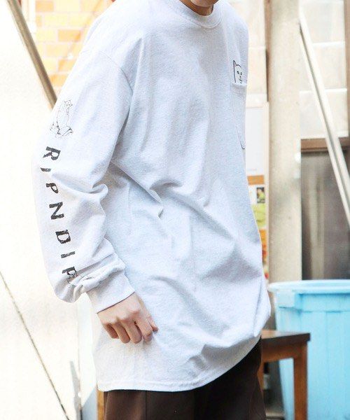 RIPNDIP/リップンディップLord Nermal Long Sleeve Tee ポケット付き