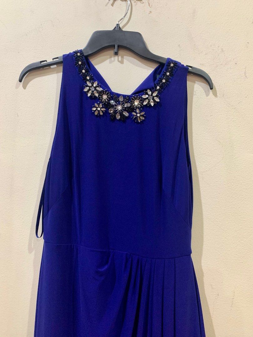 Glamorous Blue Evening Dress with Long Sleeves and Beads main image 0