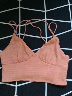 salmon pink cropped cami top
