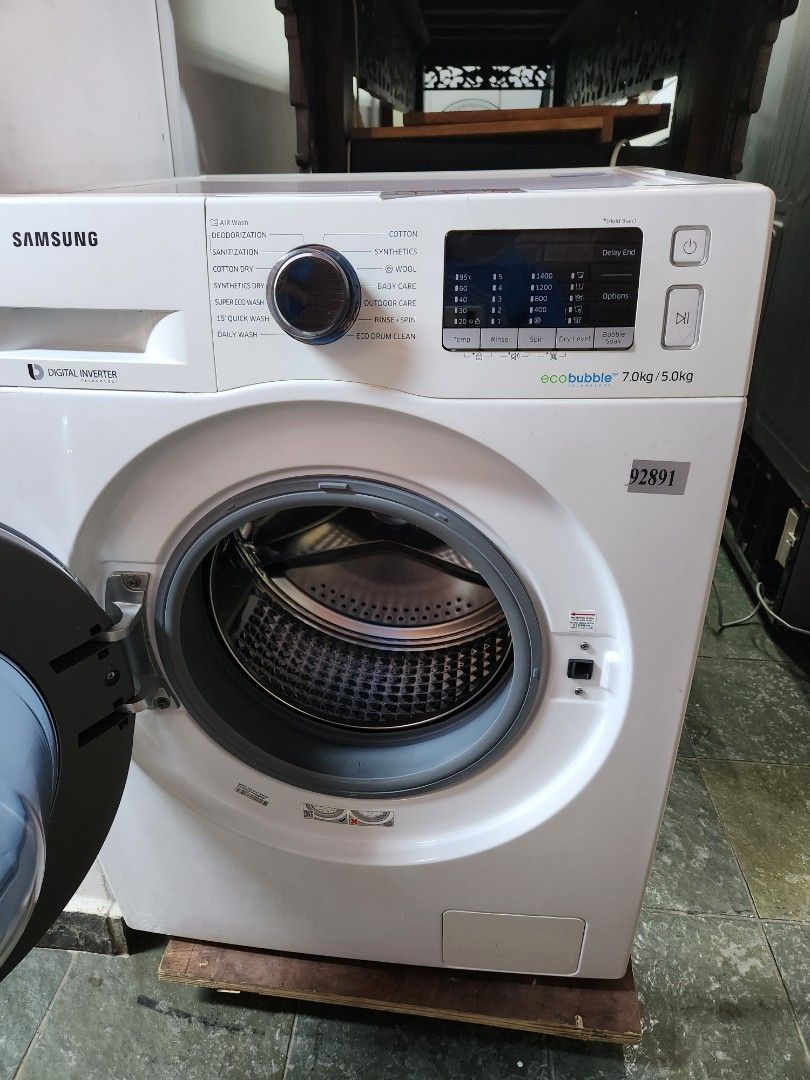 SAMSUNG Washer & Dryer 7kg/5kg WD70J5410AW, TV & Home Appliances