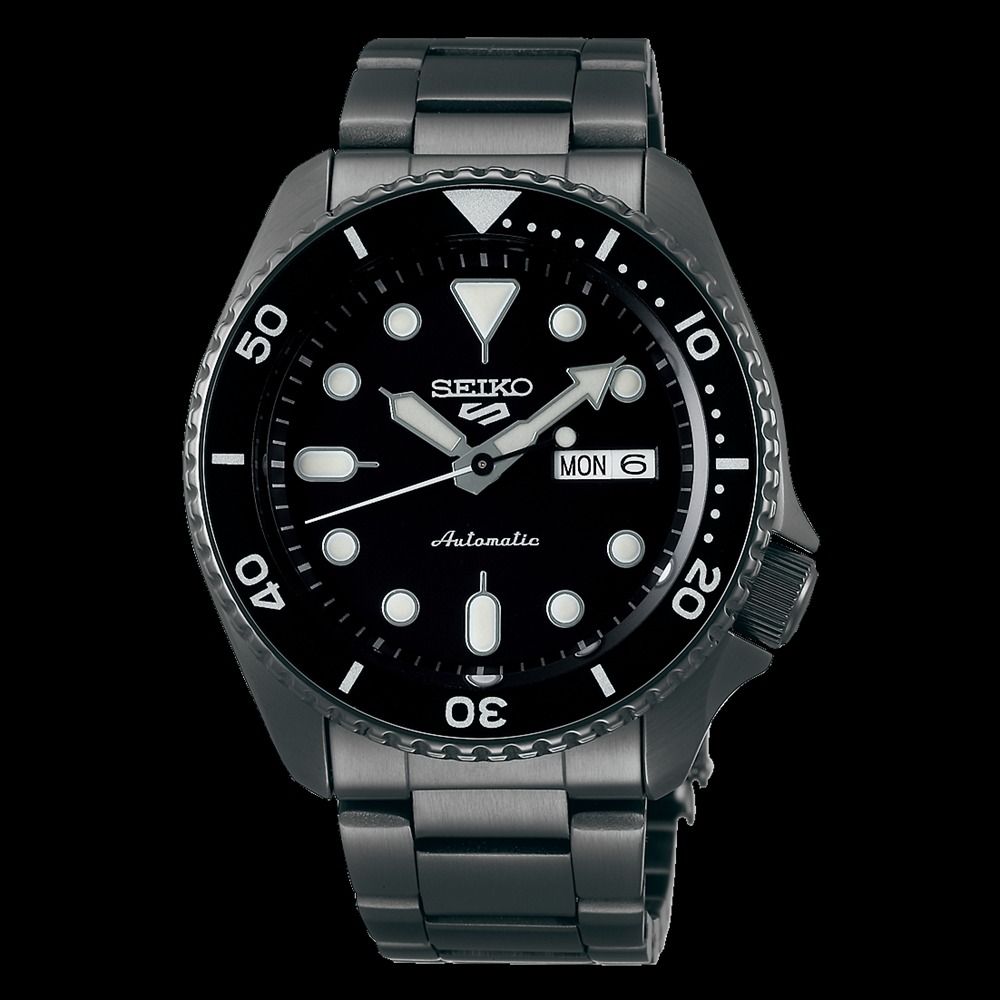 Seiko 5 Sports Automatic Black Stainless Steel Band Men Watch
