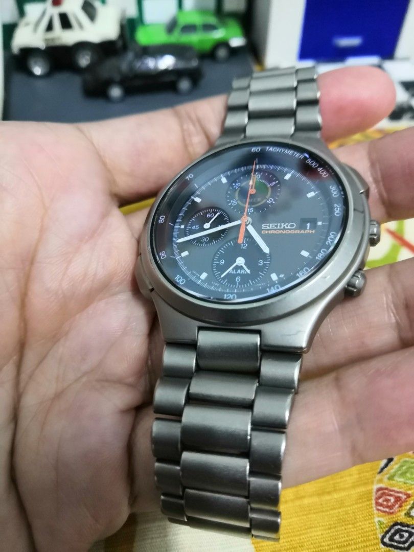 SEIKO 7T42-7A10 titanium chronograph alarm, Men's Fashion, Watches &  Accessories, Watches on Carousell