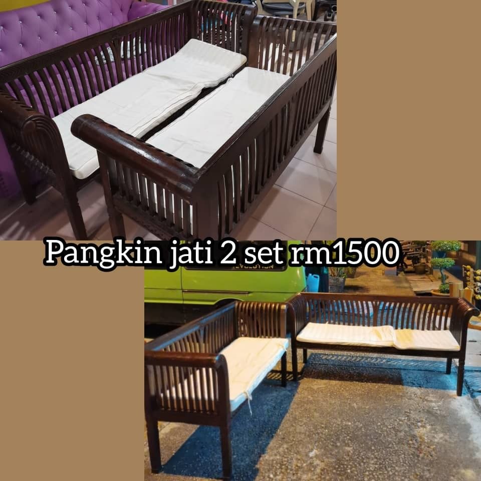Set Jati Terpakai, Furniture & Home Living, Furniture, Chairs on Carousell