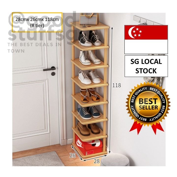 SG FREE 118cm Shoe Rack Wood Home Shoe Cabinet metal Shoes