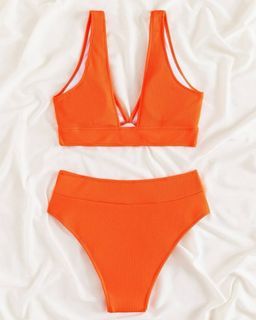 SHEIN Orange High Waisted Bikini