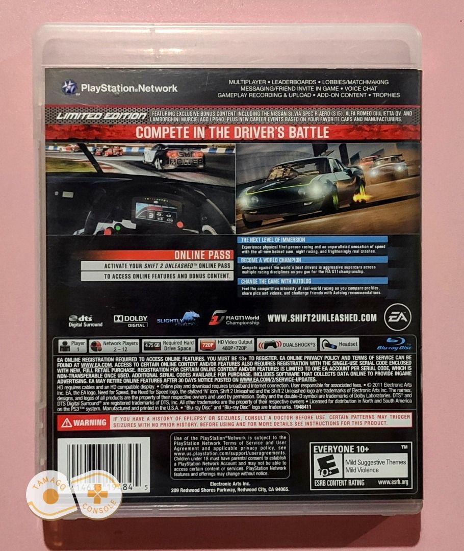 Shift 2 Unleashed - [PS3 Game] [ENGLISH Language] [CIB / Complete in ...