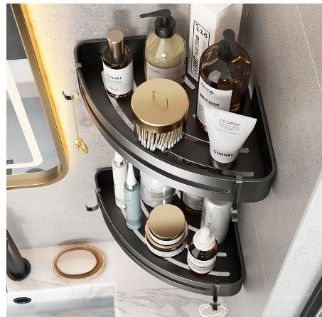 Maximize Your Bathroom Storage Space With This Triangular Wall-mounted  Storage Shelf For Bathroom And Kitchen! (2pcs/set)