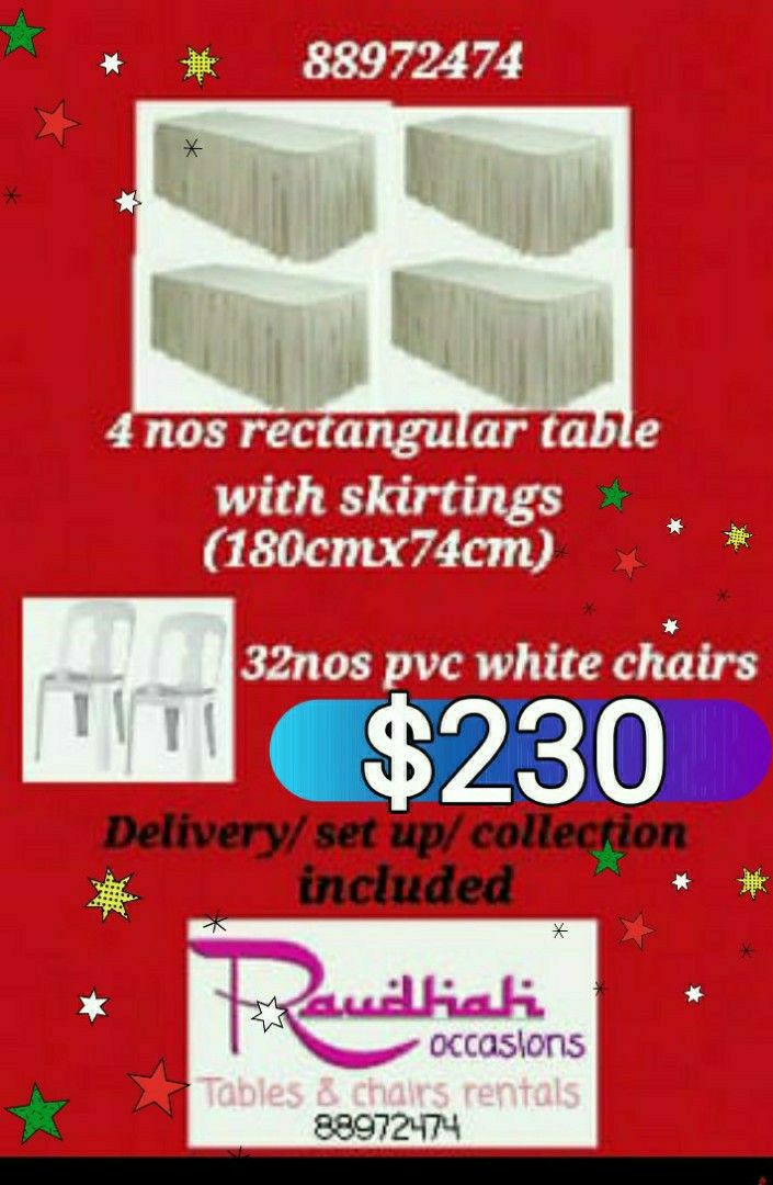 Tables & chairs rental, Lifestyle Services, Event & Party Services on