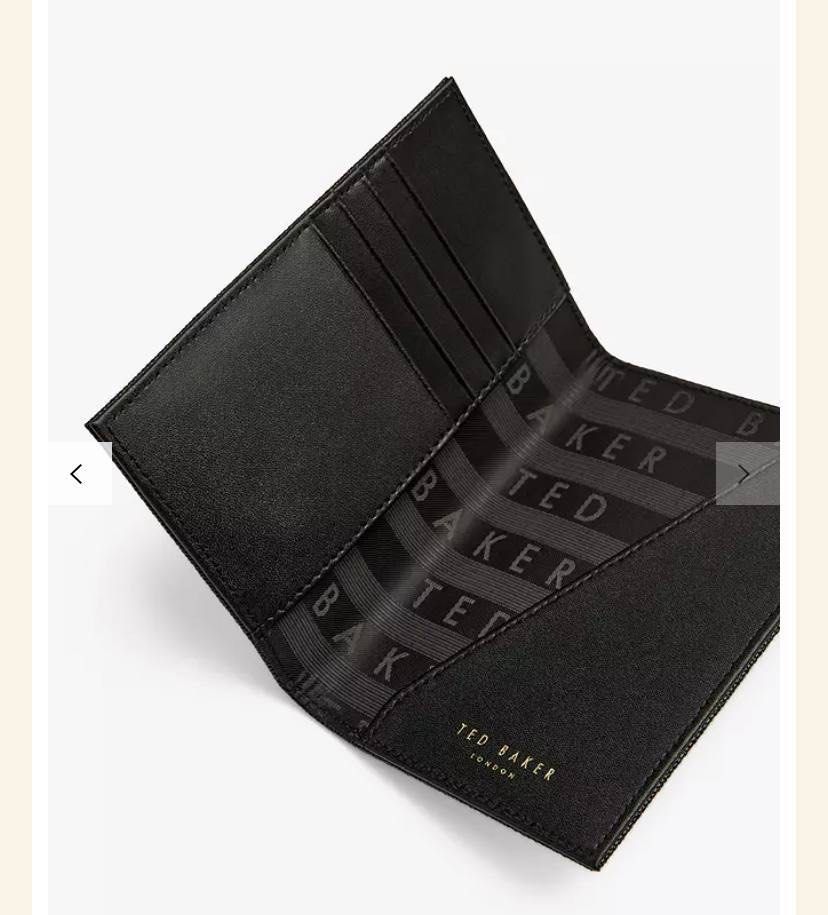 Ted Baker Leather Passport Holder in Black