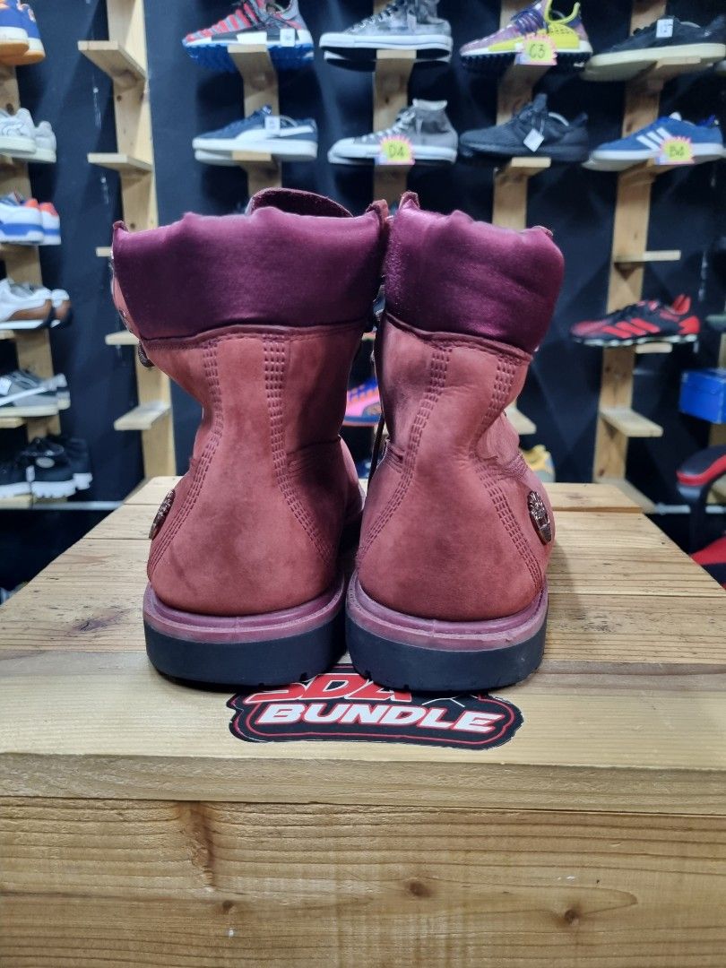 Burgundy and discount black timberlands